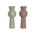 Vase DKD Home Decor 19 x 19 x 51,5 cm Beige Rosa Eisen (2 Stück)