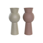 Vase DKD Home Decor 17 x 17 x 40,5 cm Beige Rosa Eisen (2 Stück)