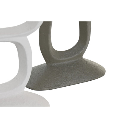 Kerzenleuchter DKD Home Decor 14,5 x 7 x 37 cm Aluminium Weiß grün (2 Stück)