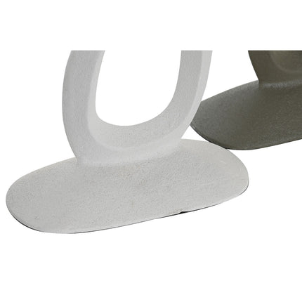 Kerzenleuchter DKD Home Decor 14,5 x 6,5 x 29,5 cm Aluminium Weiß grün (2 Stück)
