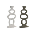 Kerzenleuchter DKD Home Decor 14,5 x 6,5 x 29,5 cm Aluminium Weiß grün (2 Stück)