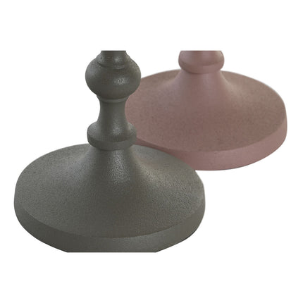 Kerzenleuchter DKD Home Decor 10,5 x 10,5 x 23,5 cm Rosa Aluminium grün (2 Stück)