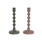 Kerzenleuchter DKD Home Decor 10,5 x 10,5 x 23,5 cm Rosa Aluminium grün (2 Stück)