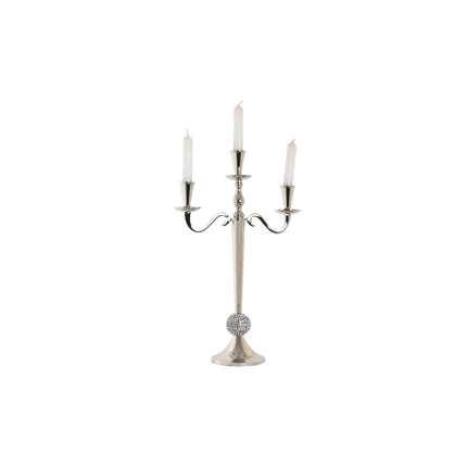 Kerzenleuchter DKD Home Decor 30 x 12 x 46 cm Silberfarben Aluminium Verchromt