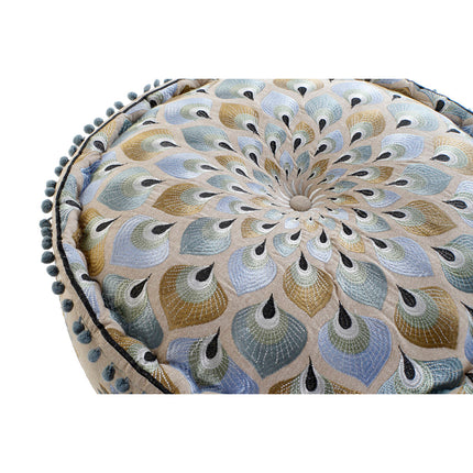 Puff DKD Home Decor 60 x 60 x 27 cm Beige Blau