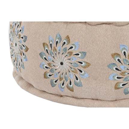 Puff DKD Home Decor 60 x 60 x 27 cm Beige Blau