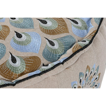Puff DKD Home Decor 60 x 60 x 27 cm Beige Blau