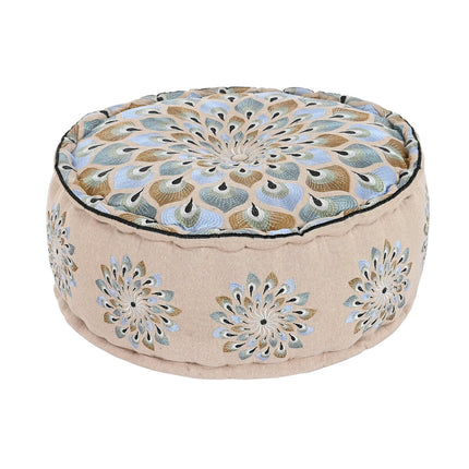 Puff DKD Home Decor 60 x 60 x 27 cm Beige Blau