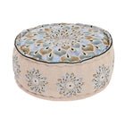 Puff DKD Home Decor 60 x 60 x 27 cm Beige Blau