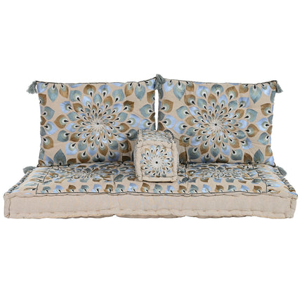 Gartenstuhl DKD Home Decor 155 x 76 x 65 cm 150 x 76 x 20 cm Beige Blau