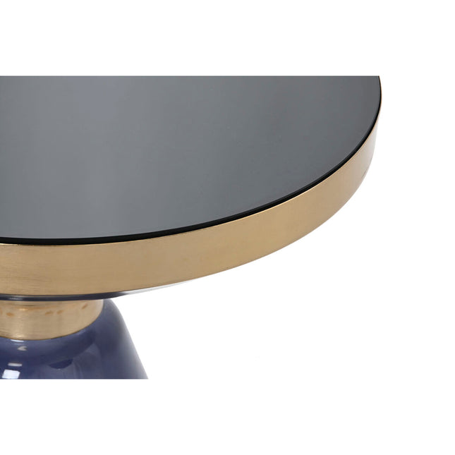Beistelltisch DKD Home Decor 40,5 x 40,5 x 49 cm Kristall Blau Gold Eisen