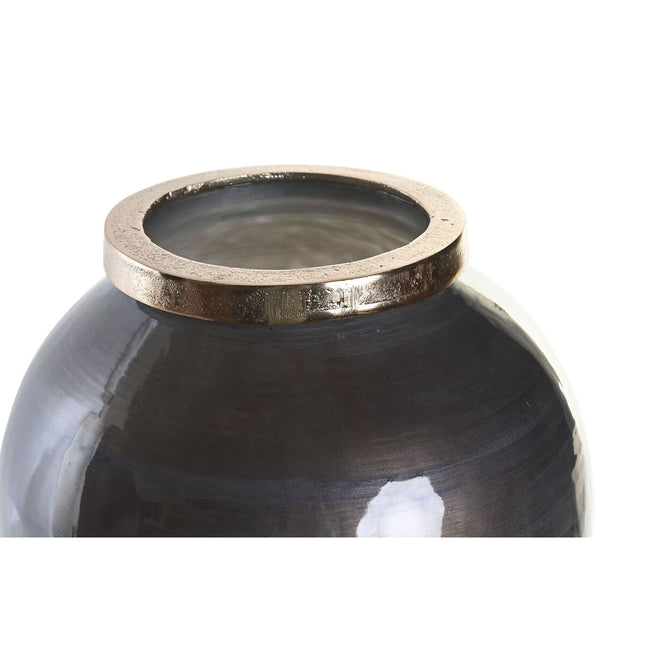 Vase DKD Home Decor 25 x 25 x 43 cm Kristall Aluminium Bunt Moderne