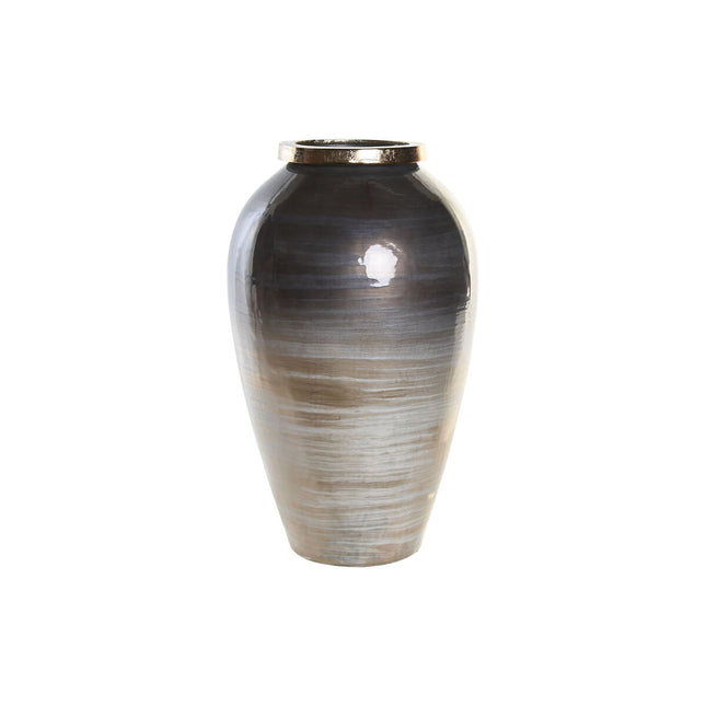 Vase DKD Home Decor 25 x 25 x 43 cm Kristall Aluminium Bunt Moderne