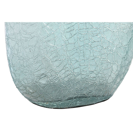 Vase DKD Home Decor 9 x 17 x 43 cm Kristall Blau Aluminium Muschel Mediterraner
