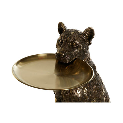 Deko-Figur DKD Home Decor 56,5 x 36,5 x 62 cm Gold Kupfer Leopard Harz