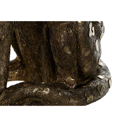 Deko-Figur DKD Home Decor 56,5 x 36,5 x 62 cm Gold Kupfer Leopard Harz