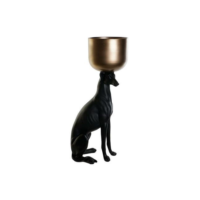 Deko-Figur DKD Home Decor 34 x 23,5 x 70,5 cm Schwarz Gold Harz Hund