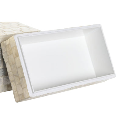 Box-Schmuckkästchen DKD Home Decor 25 x 15 x 12 cm Weiß Perlmutt 8 cm (2 Stück)