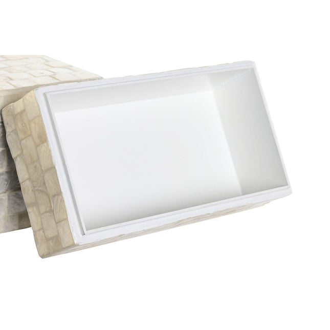 Box-Schmuckkästchen DKD Home Decor 25 x 15 x 12 cm Weiß Perlmutt 8 cm (2 Stück)