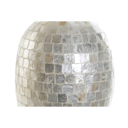 Vase DKD Home Decor Weiß Bambus Perlmutt Mediterraner 23 x 23 x 41,5 cm