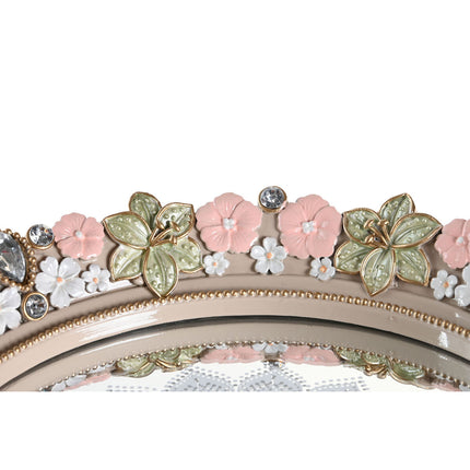 Schale DKD Home Decor Spiegel Harz Bunt Romantisch (23,5 x 23,5 x 20,5 cm)