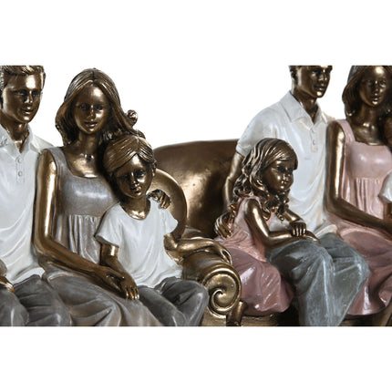 Deko-Figur DKD Home Decor 19 x 13 x 18 cm Rosa Gold Weiß (2 Stück)
