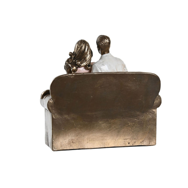 Deko-Figur DKD Home Decor 19 x 13 x 18 cm Rosa Gold Weiß (2 Stück)