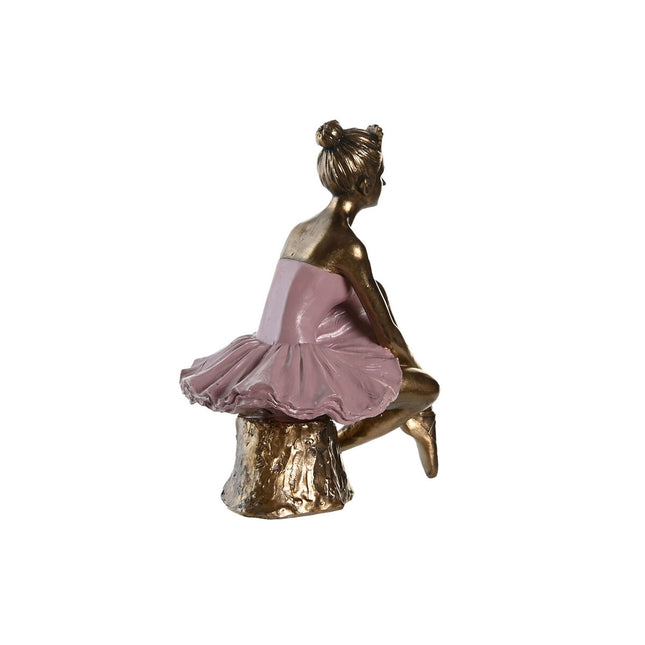 Deko-Figur DKD Home Decor 12 x 9,5 x 15,5 cm Rosa Weiß Ballett-Tänzerin (2 Stück)