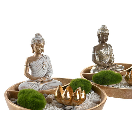 Deko-Figur DKD Home Decor 20 x 20 x 13,5 cm Silberfarben Gold Orientalisch (2 Stück)