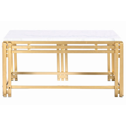 Couchtisch DKD Home Decor Metall Aluminium Marmor 80 x 40 x 40 cm