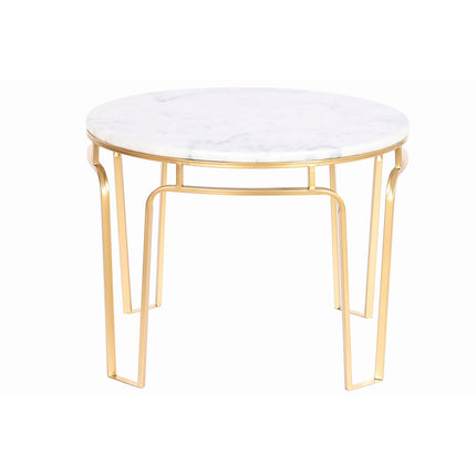 Beistelltisch DKD Home Decor 60 x 60 x 44,5 cm Gold Metall Weiß Marmor
