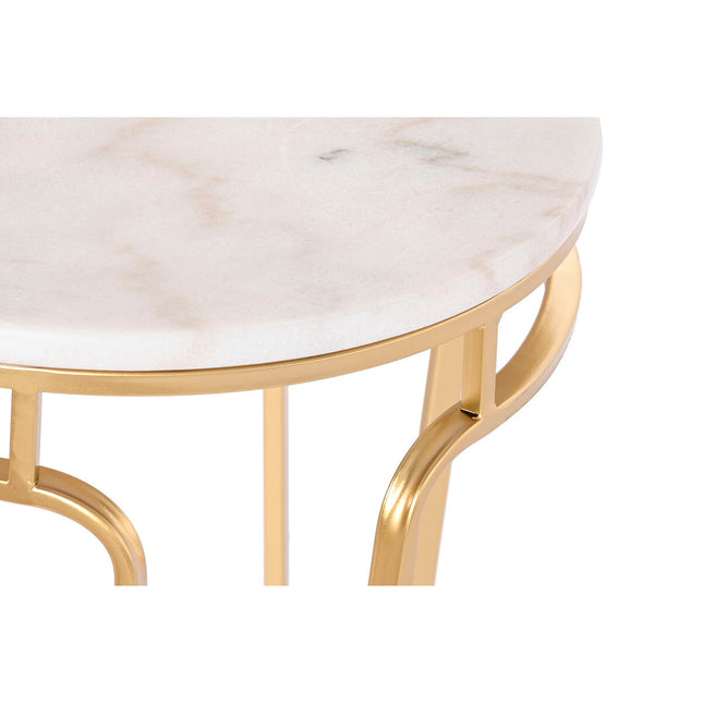 Beistelltisch DKD Home Decor 40 x 40 x 54,5 cm Gold Metall Weiß Marmor