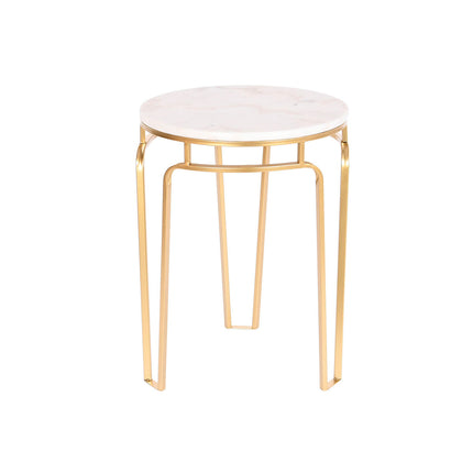 Beistelltisch DKD Home Decor 40 x 40 x 54,5 cm Gold Metall Weiß Marmor