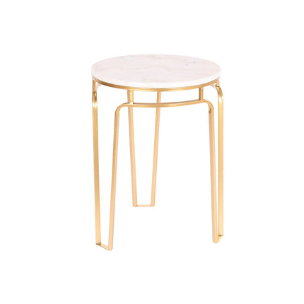 Beistelltisch DKD Home Decor 40 x 40 x 54,5 cm Gold Metall Weiß Marmor