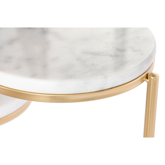 Regal DKD Home Decor 48 x 48 x 75,5 cm Gold Metall Weiß Marmor