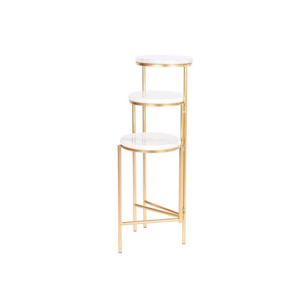 Regal DKD Home Decor 48 x 48 x 75,5 cm Gold Metall Weiß Marmor