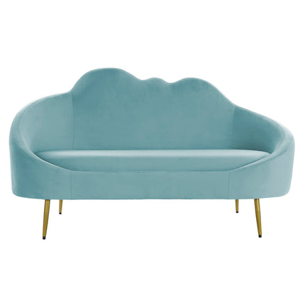 Sofa DKD Home Decor Blau Gold Himmelsblau Metall Wolken Scandi 155 x 75 x 92 cm