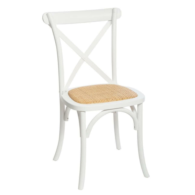 Stuhl DKD Home Decor 43 x 50 x 89 cm natürlich Schwarz Weiß Rattan
