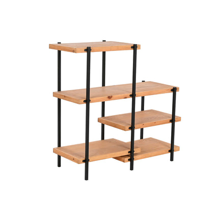Regal DKD Home Decor 80 x 34 x 80 cm Schwarz Metall Braun Holz MDF