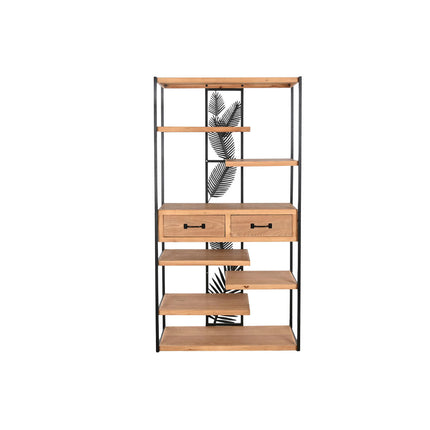 Regal DKD Home Decor 80 x 33 x 160 cm Schwarz Metall Braun Holz MDF