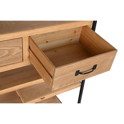 Regal DKD Home Decor 80 x 33 x 160 cm Schwarz Metall Braun Holz MDF