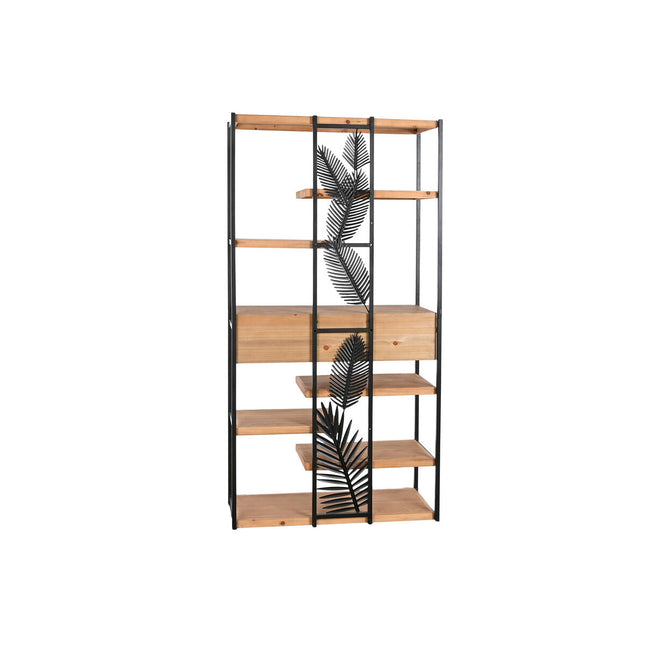 Regal DKD Home Decor 80 x 33 x 160 cm Schwarz Metall Braun Holz MDF