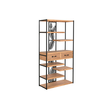 Regal DKD Home Decor 80 x 33 x 160 cm Schwarz Metall Braun Holz MDF