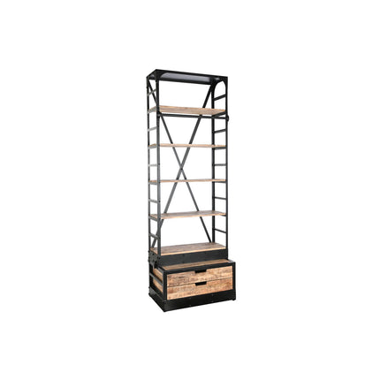 Regal DKD Home Decor 75 x 47 x 220 cm 79 x 48 x 220 cm natürlich Schwarz Metall Mango-Holz