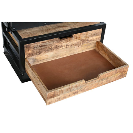 Regal DKD Home Decor 75 x 47 x 220 cm 79 x 48 x 220 cm natürlich Schwarz Metall Mango-Holz