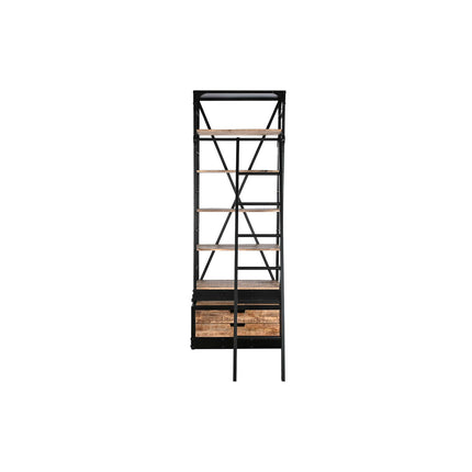 Regal DKD Home Decor 75 x 47 x 220 cm 79 x 48 x 220 cm natürlich Schwarz Metall Mango-Holz