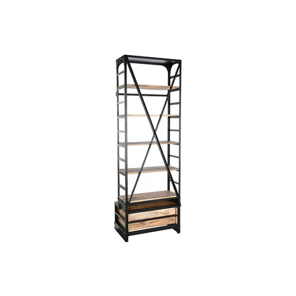 Regal DKD Home Decor 75 x 47 x 220 cm 79 x 48 x 220 cm natürlich Schwarz Metall Mango-Holz