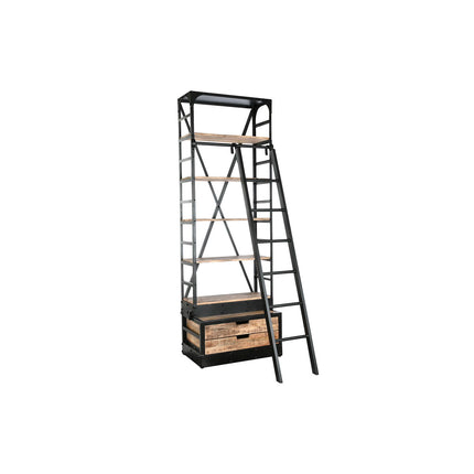 Regal DKD Home Decor 75 x 47 x 220 cm 79 x 48 x 220 cm natürlich Schwarz Metall Mango-Holz