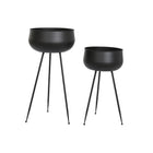 Satz Blumentöpfe DKD Home Decor 34 x 34 x 70 cm Schwarz Metall