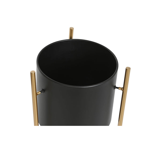 Satz Blumentöpfe DKD Home Decor Schwarz Gold Metall 30 x 30 x 70 cm